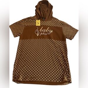 NWT Baby Phat Vintage Women’s Brown Hooded T-Shirt with‎ Logo Pattern - 1Curvy